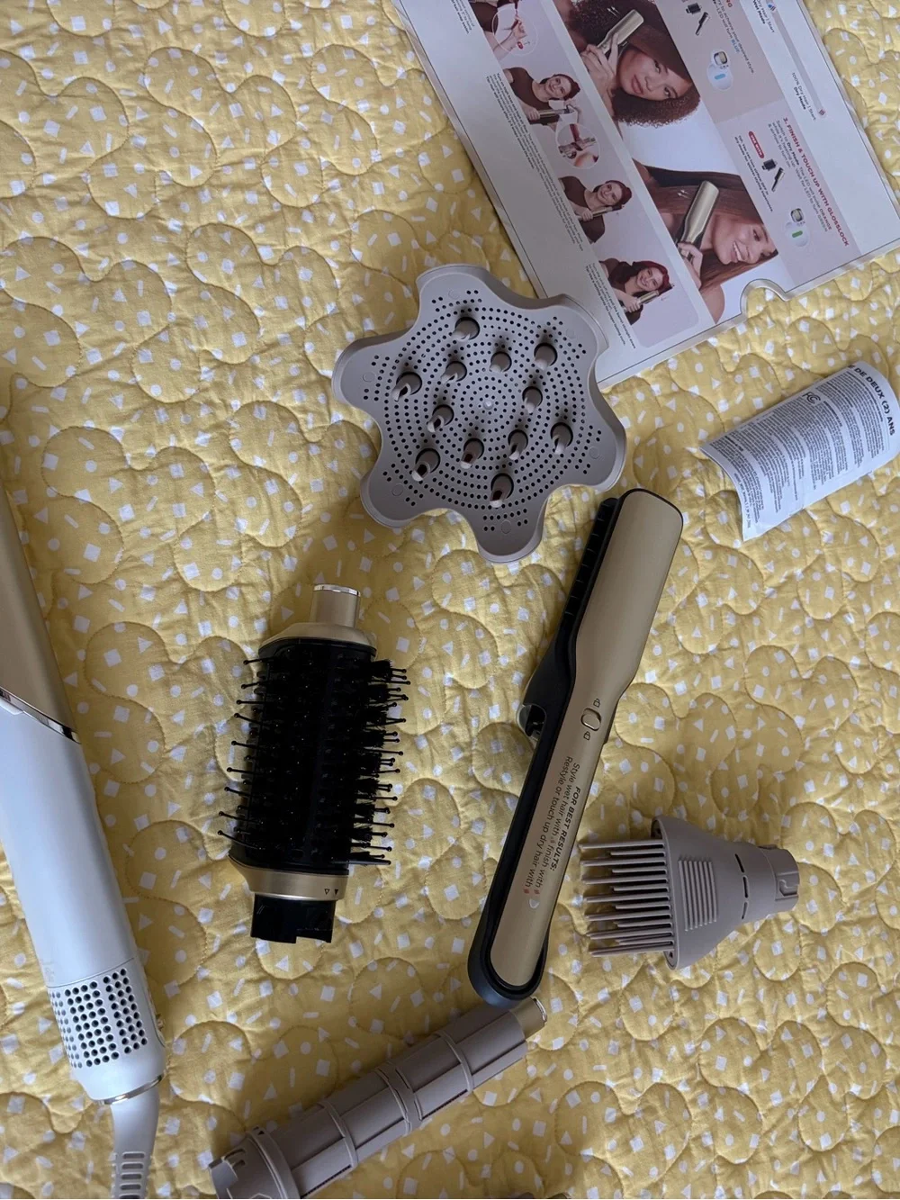 Ceramic Hair Straightener & Styling Brush Set - Beige